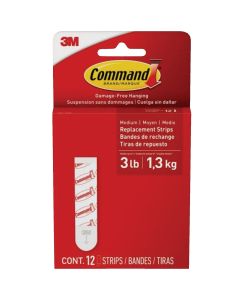 3M Command Medium Adhesive Strips, 12 Strips
