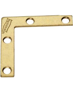 National Catalog 117 2 In. x 3/8 In. Brass Flat Corner Iron (4-Count)