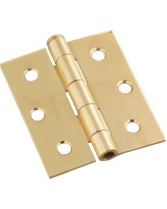National 3 In. Square Polished Brass Screen Door Hinge