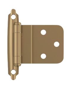 Amerock 3/8 In. Champagne Bronze Inset Self Closing Face Mount Cabinet Hinge (2-Pack)