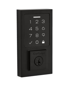 Kwikset SmartCode 270 Contemporary Touchpad Electronic Deadbolt With SmartKey, Matte Black