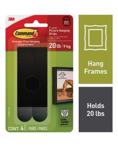 Command 20 Lb. Picture Hanging Strips, Black, 4 Pairs