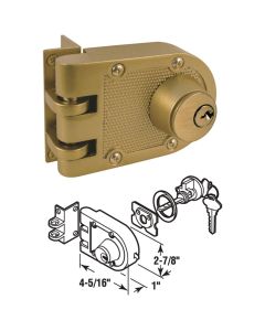 Defender Security Brass Double Cylinder Single Rim Deadlock, Jimmy-Resistant