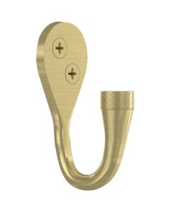 National Hardware 2-5/8 In. Brushed Gold Powell Knurled Hook (2-Pack)