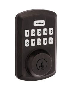 Kwikset Powerbolt 250 10-Button Keypad Electronic Deadbolt Door Lock, Venetian Bronze