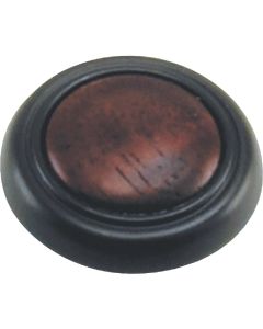 Laurey First Family 1-1/4 In. Dia. Oil Rubbed Bronze & Cherry Accent Cabinet Knob