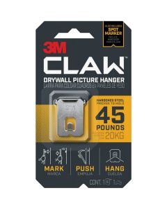 3M Claw 45 Lb. Drywall Picture Hanger with Temporary Spot Marker (1 Hanger, 1 Marker)