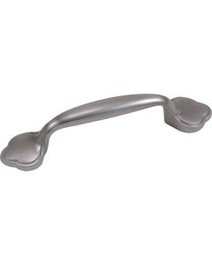 Laurey Richmond 3 In. Center-To-Center Satin Pewter Traditional Clover Spoonfoot Cabinet Pull