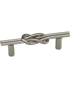 Laurey Nantucket 3 In. Center-To-Center Satin Pewter Knot Cabinet Pull