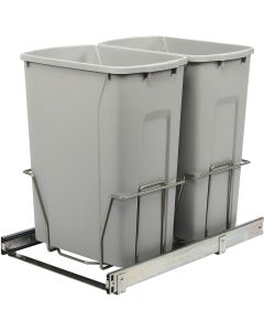 Knape & Vogt Real Solutions 29 Qt. In-Cabinet Double Pull Out Bottom Mount Trash Can