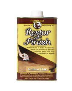1 Pt Howard RF3016 Golden Oak Restor-A-Finish One-Step Refinisher
