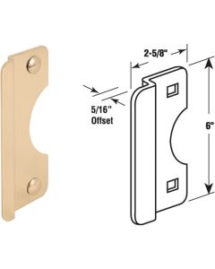 Defender Security 6 In. Polished Brass Steel Entry Door Latch Guard