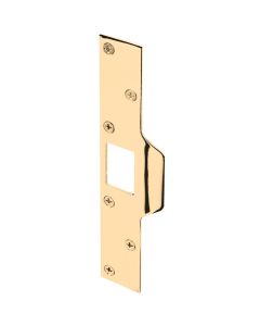 Defender Security Polished Brass 1-1/4 In. Lip Security Strike Plate