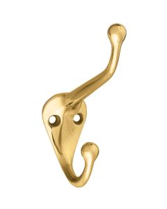 National Polished Brass Coat & Hat Wardrobe Hook