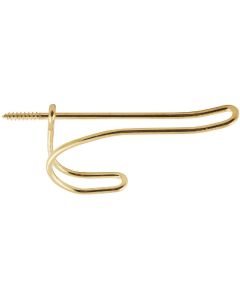Wire Coat/Hat Hook Satin Brass