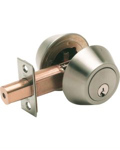 Tell Satin Stainless Steel Commercial Double Cylinder Deadbolt