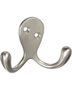 National Satin Nickel Double Clothes Hook