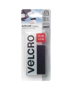 Velcro Brand Alfa-Lok 1 In. x 3 In. 10 Lb. Capacity Black Tape Strips (2 Sets)