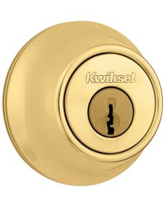 Kwikset Mobile Home Polished Brass Single Cylinder Deadbolt