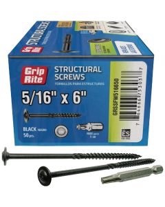 Grip-Rite PrimeGuard Plus 5/16 In. x 6 In. Flat Washer Head Structure Screw (50-Count)