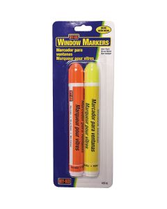 Hy-Ko Orange & Yellow Neon Window Marker (2-Pack)