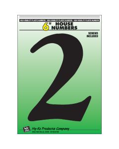 Hy-Ko 6 In. Black Gloss House Number Two