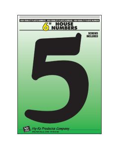 Hy-Ko 6 In. Black Gloss House Number Five