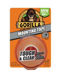 Gorilla 1 In. x 150 In. Tough & Clear Double-Sided Mounting Tape (38 Lb. Capacity)