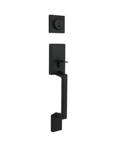 Steel Pro Matte Black Modern Handleset with Square Lever