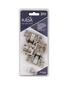 KasaWare 1/2 In. Overlay Soft-Close Compact Hinge (2-Pack)