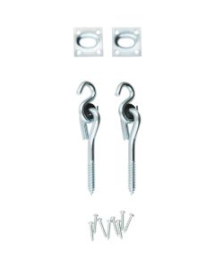 National Zinc Plated with WeatherGuard Steel Lag Screw Swing Hook Kit (2-Pack)
