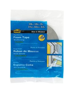 M-D 1/4" W x 1/8" T x 17' L Gray Foam Weatherstrip Tape