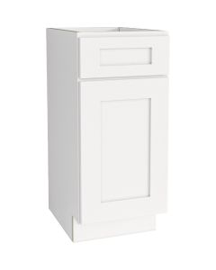 CraftMark Plymouth Shaker 15 In. W x 24 In. D x 34.5 In. H Ready To Assemble White Base Kitchen Cabinet