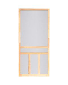 Screen Tight Creekside 36 In. W x 80 In. H x 1 In. Thick Natural Fingerjoint Wood T-Bar Screen Door