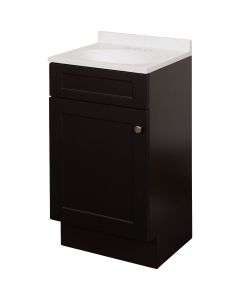 Zenith Zenna Home Espresso 18 In. W x 35 In. H x 16 In. D Shaker Vanity with White Cultured Marble Top