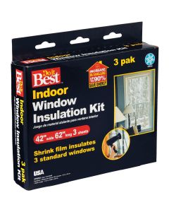 Do it Best 42 In. x 62 In. Indoor Shrink Film Window Kit, (3-Pack)