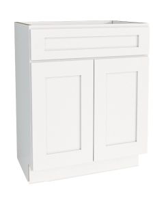 CraftMark Plymouth Shaker 24 In. W x 24 In. D x 34.5 In. H Ready To Assemble White Base Kitchen Cabinet