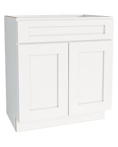 CraftMark Plymouth Shaker 30 In. W x 24 In. D x 34.5 In. H Ready To Assemble White Base Kitchen Cabinet