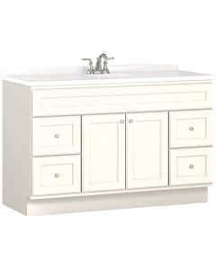 Bertch Northbrook 48 In. W x 34-1/2 In. H x 21 In. D White Vanity Base without Top, 2 Door/4 Drawer