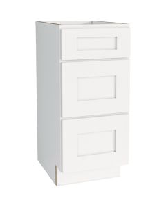 CraftMark Plymouth Shaker 15 In. W x 24 In. D x 34.5 In. H Ready To Assemble White Drawer Base Kitchen Cabinet