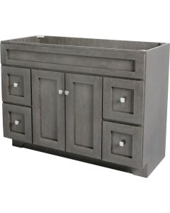 CraftMark St. Paul Designer Gray Stained 48 In. W x 34 In. H x 21 In. D Vanity Base, 2 Door/4 Drawer