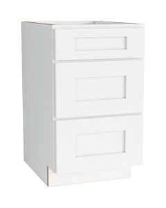 CraftMark Plymouth Shaker 18 In. W x 24 In. D x 34.5 In H Ready To Assemble White Drawer Base Kitchen Cabinet