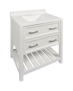 Modular Sorrento White 31 In. W x 22 In. D x 34-1/2 In. H  Vanity with White Cultured Marble Top