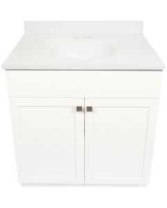 Modular Charleston White 36 In. W x 21 In. D x 34-1/2 In. H  Vanity with White Cultured Marble Top