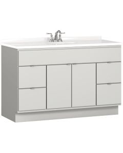 Bertch Riverside 48 In. W x 34-1/2 In. H x 21 In. D Lighthouse Vanity Base without Top, 2 Door/4 Drawer