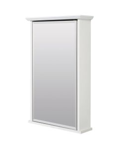 Zenith Zenna Home White 16 In. W. x 25 In. H. x 4.63 In. D. Single Mirror Surface Mount Crown Pediment Medicine Cabinet