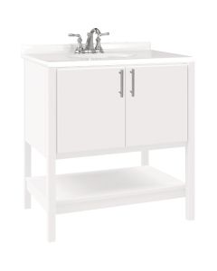 Bertch Essence 30 In. W x 34-1/2 In. H x 21 In. D White Furniture Style Vanity Base, 2 Door