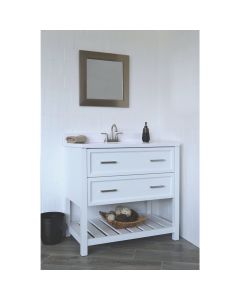 Modular Sorrento White 37 In. W x 22 In. D x 34-1/2 In. H  Vanity with White Cultured Marble Top