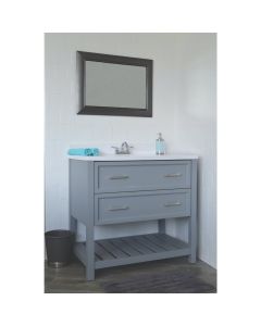 Modular Sorrento Gray 37 In. W x 22 In. D x 34-1/2 In. H  Vanity with White Cultured Marble Top