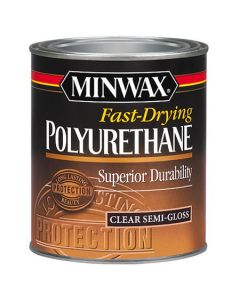 1/2 Pt Minwax 23005 Clear Fast-Drying Oil-Based Polyurethane, Semi-Gloss
